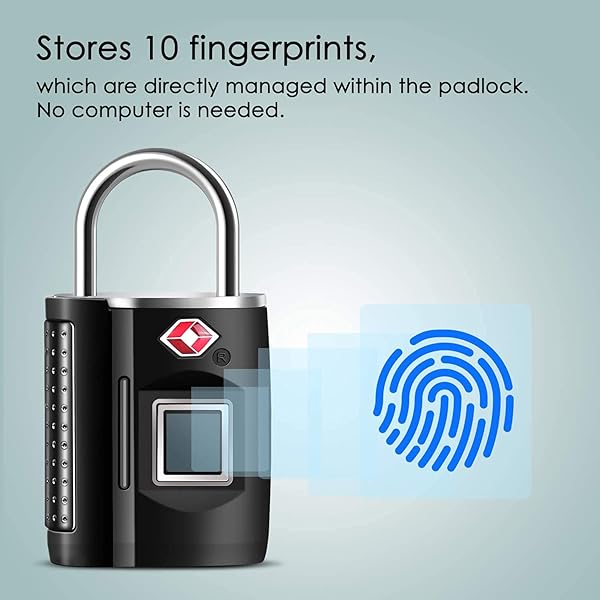 MYPIN Fingerprint Lock: TSA Approved Smart Digital Locker for Gym, Travel, Luggage & More - Keyless Security Solution - View 5 of 10