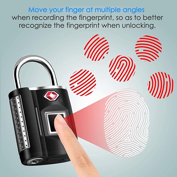 MYPIN Fingerprint Lock: TSA Approved Smart Digital Locker for Gym, Travel, Luggage & More - Keyless Security Solution - View 6 of 10