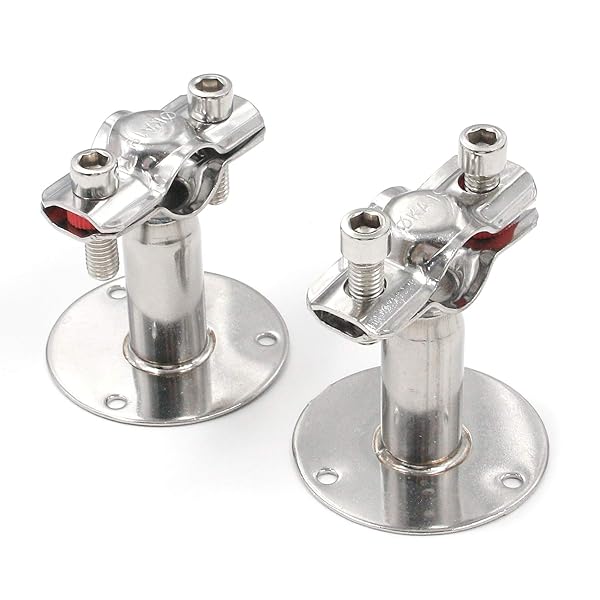 Antrader Antrader Stainless Steel Pipe Bracket Clamp Adjustable Wall Ceiling Mount Support for 19mm Pipe Tube 2 Pack with Screws