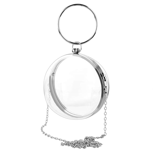 Linkidea Round Ball Clear Purse: Stylish Acrylic Clutch for Parties, Concerts & School Events - Stadium Approved Crossbody Bag