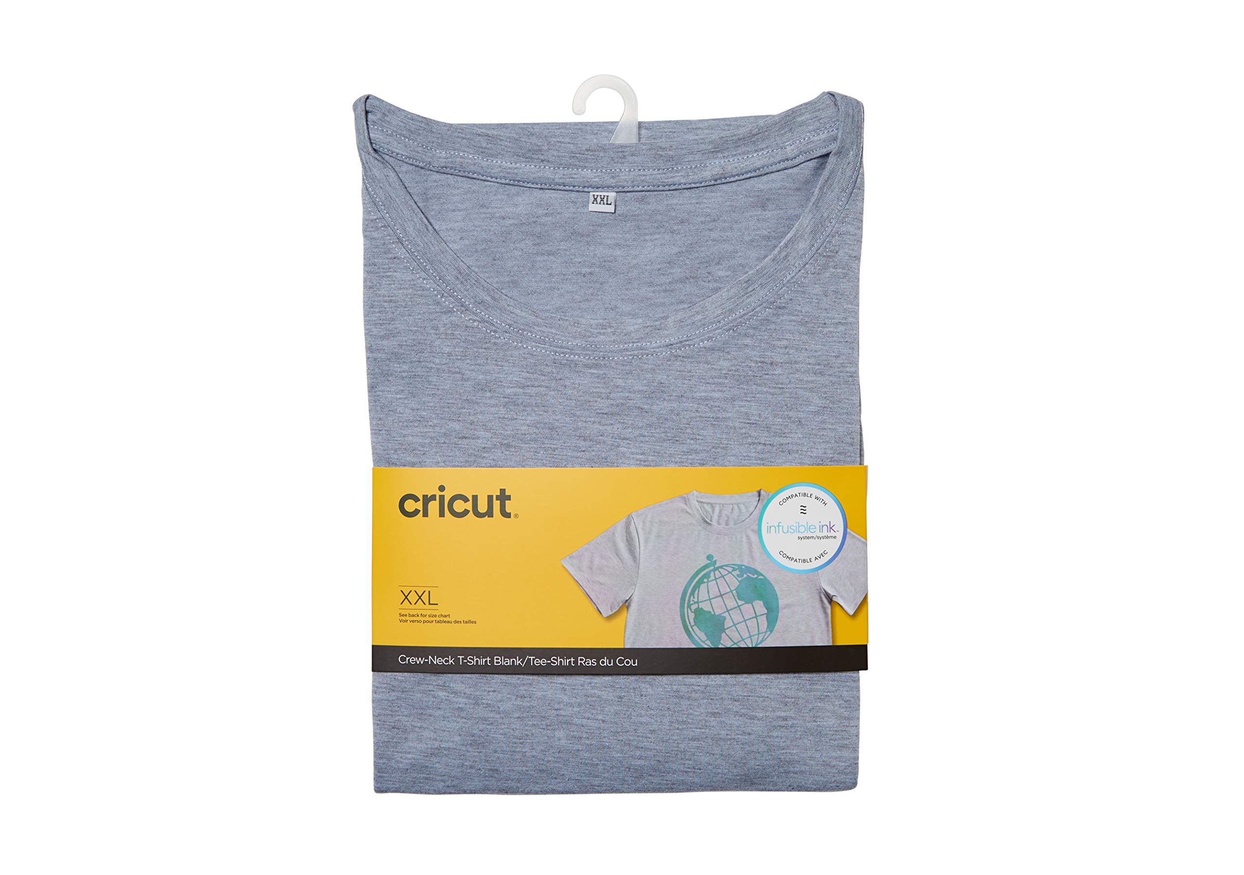Cricut Men's Round Neck Grey T-Shirt Blank XXL for Custom Designs and Crafting