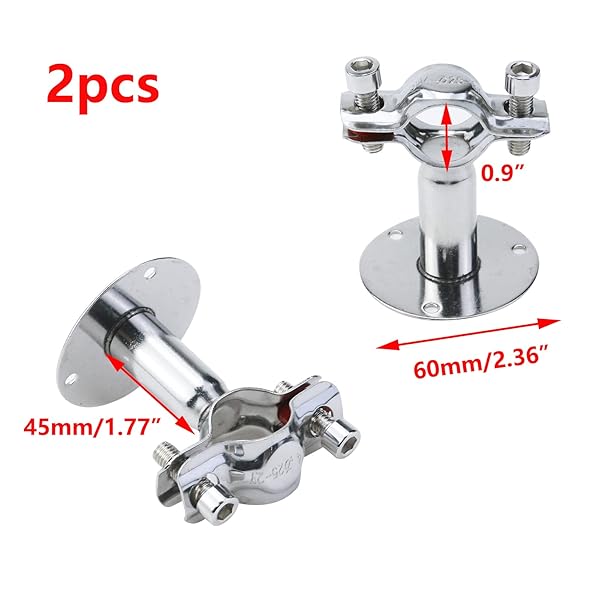 Antrader Antrader Adjustable Stainless Steel Wall Mount Shower Curtain Rod Support Bracket 2 Pack for 25mm Pipe Tube - View 4 of 5