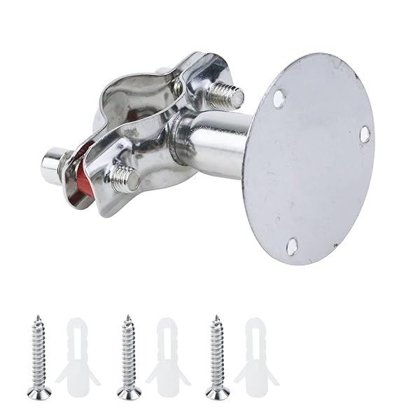 Antrader Antrader Adjustable Stainless Steel Wall Mount Shower Curtain Rod Support Bracket 2 Pack for 25mm Pipe Tube - View 5 of 5