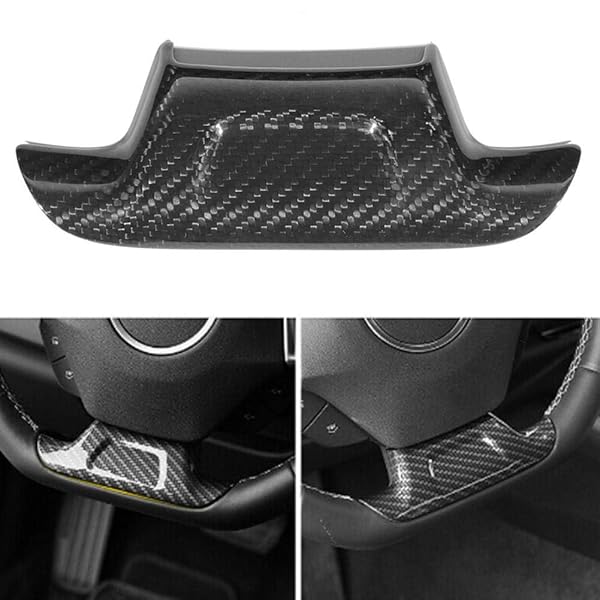 Aramox Carbon Fiber Steering Wheel Trim Cover for ZL1 2017-2019 No Hole Design - View 5 of 10