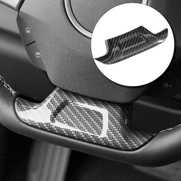 Aramox Carbon Fiber Steering Wheel Trim Cover for ZL1 2017-2019 No Hole Design - View 6 of 10