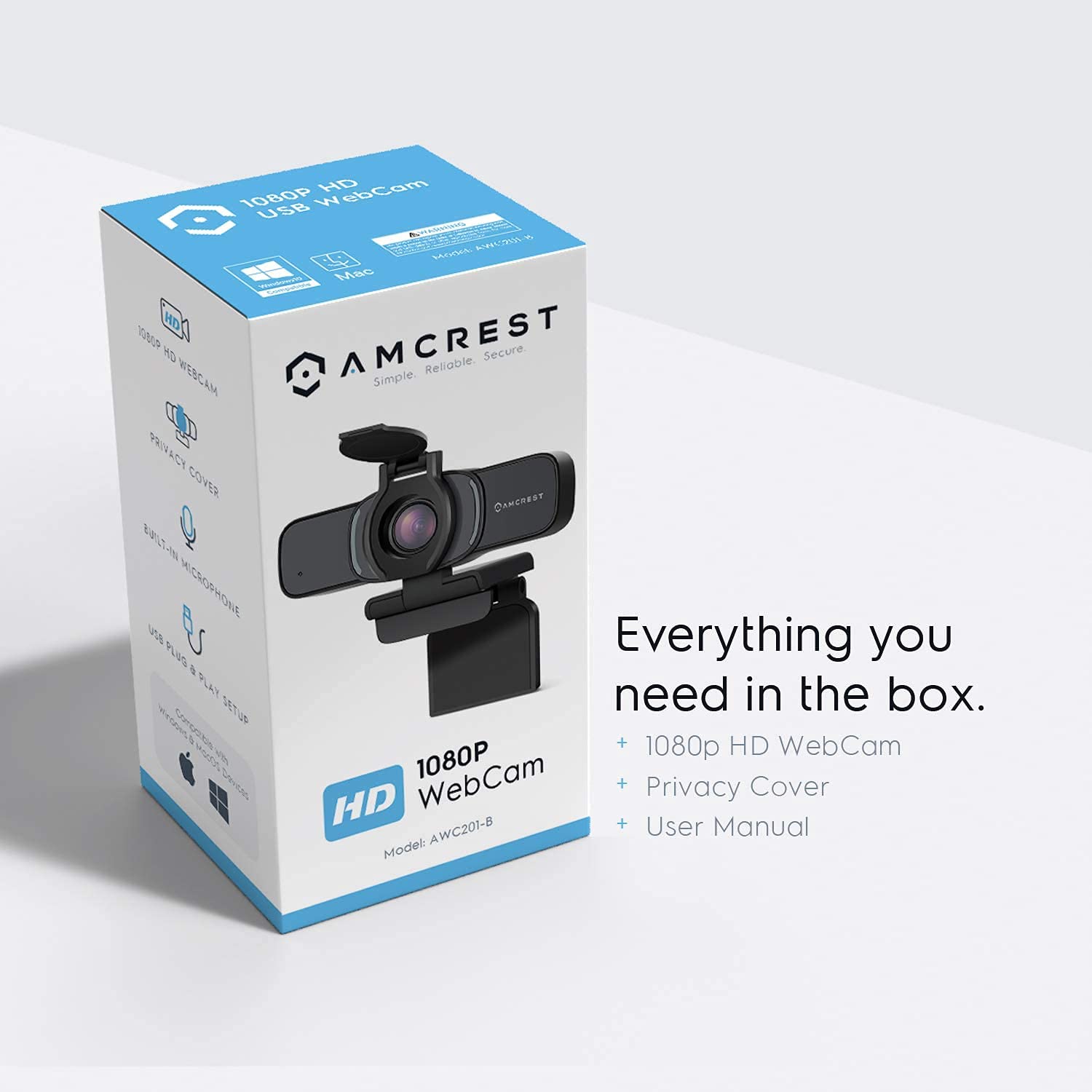 Amcrest Amcrest 1080P Webcam with Microphone and Privacy Cover for PC Desktop and Laptop HD Streaming Wide Angle Lens and Large Sensor - View 7 of 7