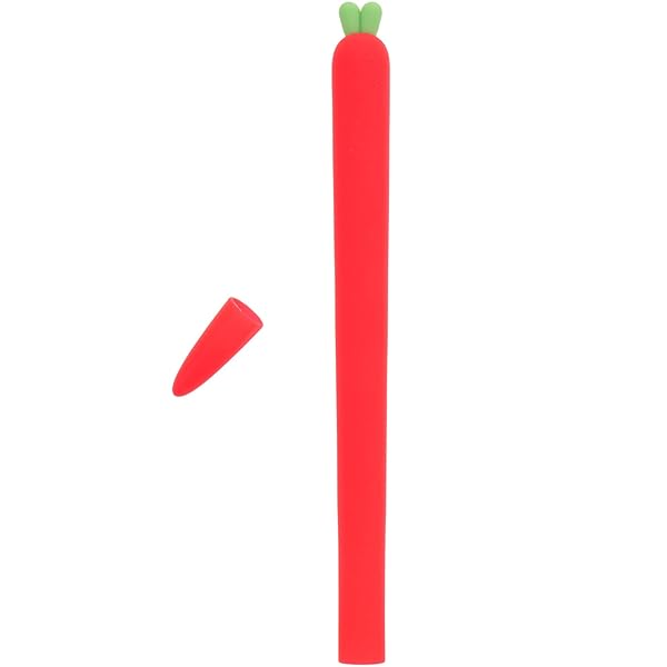Hemobllo Carrot-Shaped Silicone Sleeve for Apple Pencil 2 - Shockproof Grip & Cover in Red - View 10 of 10