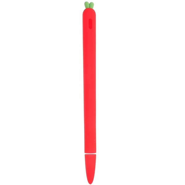 Hemobllo Carrot-Shaped Silicone Sleeve for Apple Pencil 2 - Shockproof Grip & Cover in Red - View 2 of 10