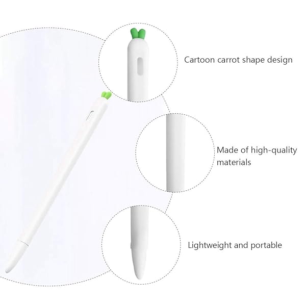 Hemobllo Carrot-Shaped Silicone Sleeve for Apple Pencil 2 - Shockproof Grip & Cover | Hemobllo Case - View 4 of 11