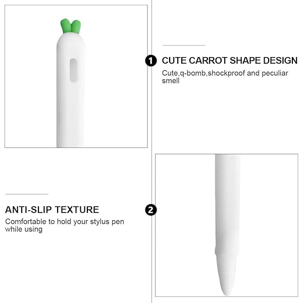 Hemobllo Carrot-Shaped Silicone Sleeve for Apple Pencil 2 - Shockproof Grip & Cover | Hemobllo Case - View 5 of 11