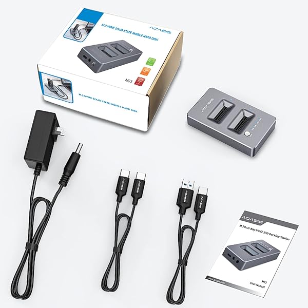 FREEGENE ACASIS NVMe M.2 Duplicator: Dual-Bay Offline Clone USB-C Dock for M2 SSDs - Fast & Efficient Data Transfer - View 10 of 10