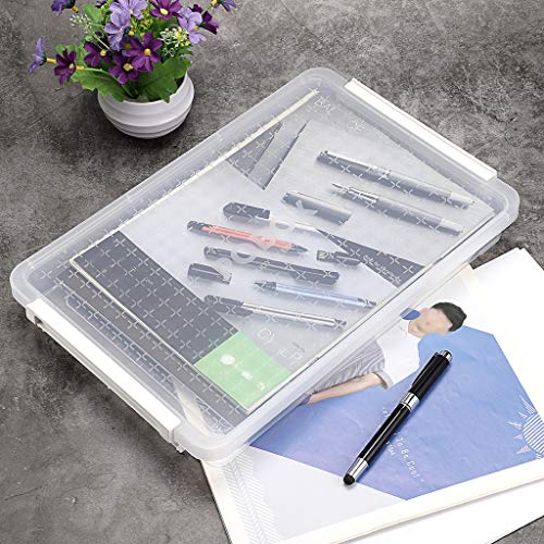 BTSKY BTSKY A4 Plus Clear Transparent PP Plastic Stackable Storage Box for Desk Paper and Magazine Organizer with Buckle and File Protector Case - View 3 of 8