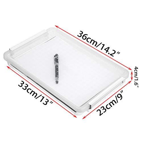 BTSKY BTSKY A4 Plus Clear Transparent PP Plastic Stackable Storage Box for Desk Paper and Magazine Organizer with Buckle and File Protector Case - View 4 of 8
