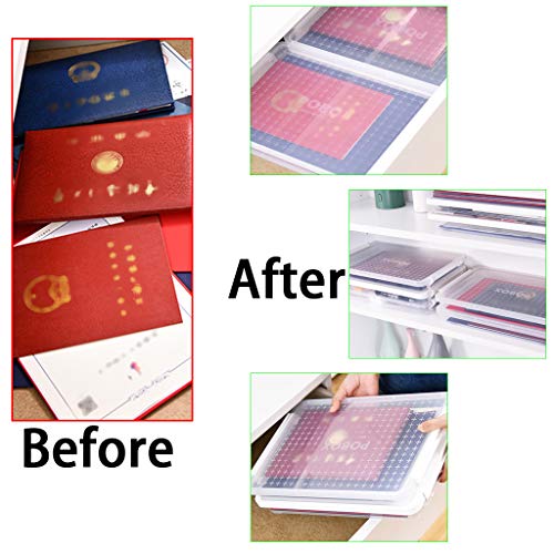 BTSKY BTSKY A4 Plus Clear Transparent PP Plastic Stackable Storage Box for Desk Paper and Magazine Organizer with Buckle and File Protector Case - View 8 of 8