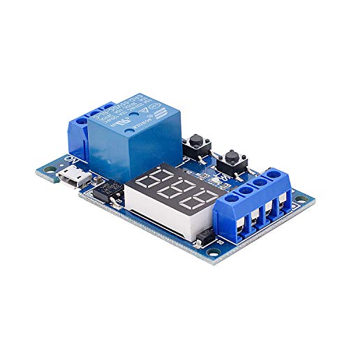 Valefod DC 6-30V Timer Relay Module 2 Pack Programmable Delay Cycle Timer with LED Display and 5V Micro USB for Smart Home Control - View 6 of 8