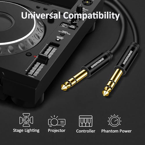 DREMAKE DREMAKE 15FT 1/4 Inch TRS Guitar Cable Balanced Stereo Audio Cable for High Quality Sound - View 3 of 7