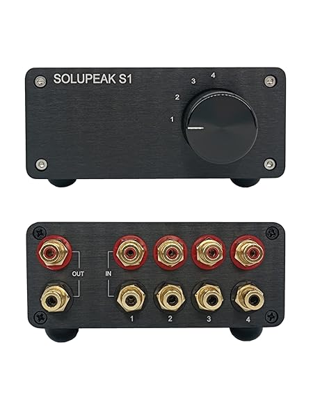 SOLUPEAK SOLUPEAK RCA Switch: 4-in-1 Stereo Audio Signal Selector & HiFi Splitter Box S1 for Ultimate Sound Experience