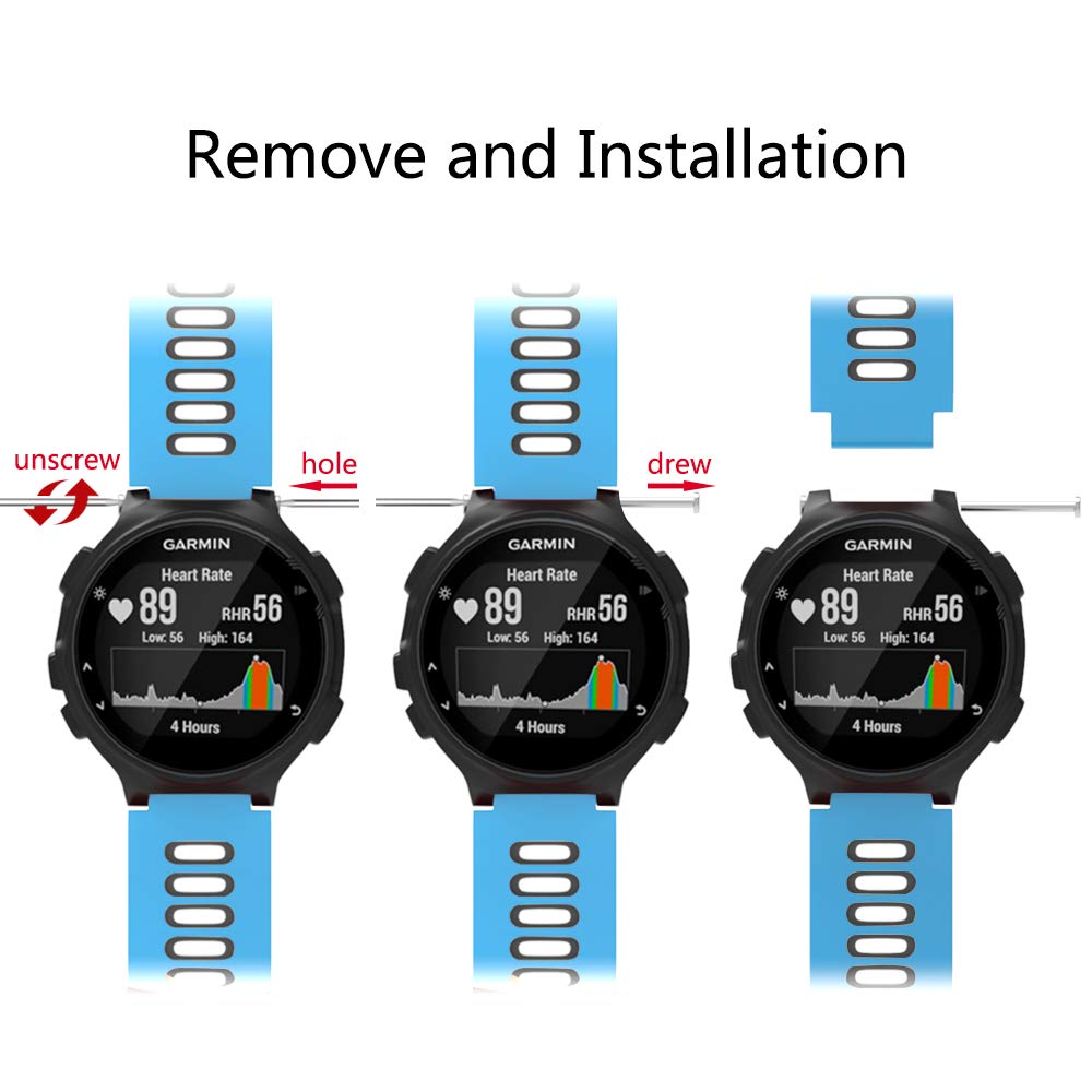 ISABAKE ISABAKE Soft Silicone Sport Watch Strap for Forerunner 735XT, 220, 230, 235, 620, 630 & Approach S20 S5 S6 - Green Band - View 6 of 7