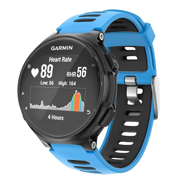 ISABAKE ISABAKE Soft Silicone Sport Watch Strap for Forerunner 735XT, 220, 230, 235, 620, 630 & Approach S20 S5 S6 - Blue Band - View 5 of 9