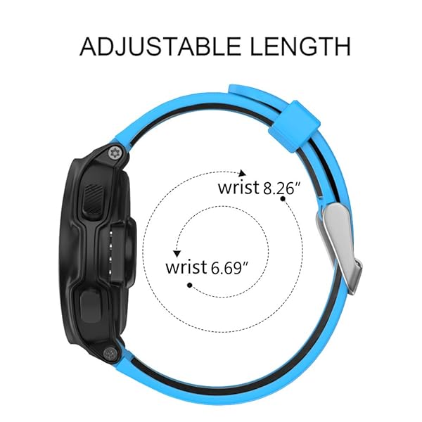 ISABAKE ISABAKE Soft Silicone Sport Watch Strap for Forerunner 735XT, 220, 230, 235, 620, 630 & Approach S20 S5 S6 - Blue Band - View 7 of 9
