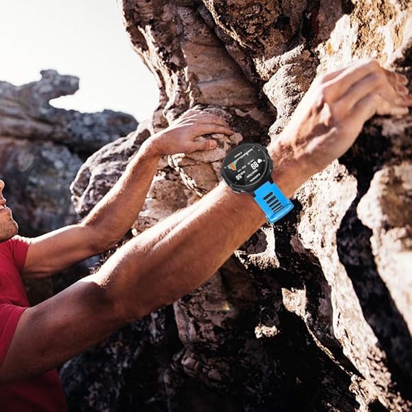 ISABAKE ISABAKE Soft Silicone Sport Watch Strap for Forerunner 735XT, 220, 230, 235, 620, 630 & Approach S20 S5 S6 - Blue Band - View 9 of 9