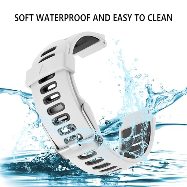 ISABAKE ISABAKE Soft Silicone Sport Watch Strap for Forerunner 735XT, 220, 230, 235, 620, 630 & Approach S20 S5 S6 - White Band - View 6 of 9