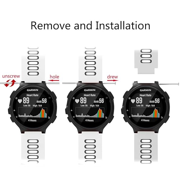 ISABAKE ISABAKE Soft Silicone Sport Watch Strap for Forerunner 735XT, 220, 230, 235, 620, 630 & Approach S20 S5 S6 - White Band - View 8 of 9