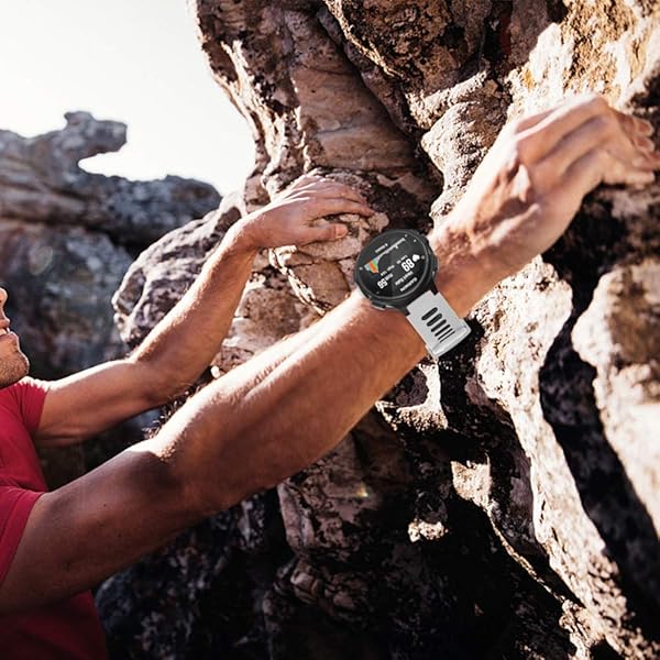 ISABAKE ISABAKE Soft Silicone Sport Watch Strap for Forerunner 735XT, 220, 230, 235, 620, 630 & Approach S20 S5 S6 - White Band - View 9 of 9