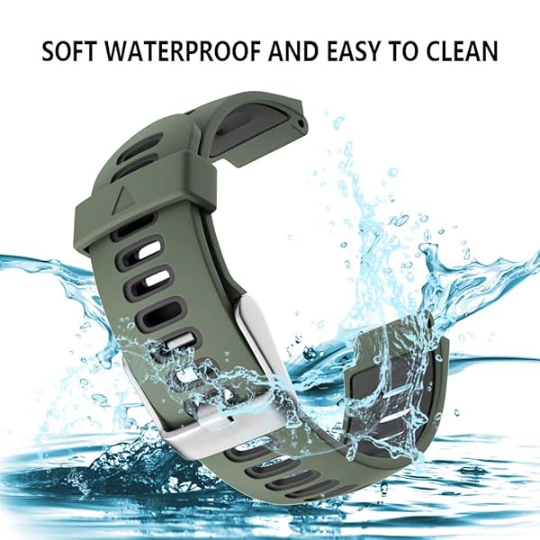 ISABAKE ISABAKE Soft Silicone Sport Watch Strap for Forerunner 735XT, 220, 230, 235, 620, 630 & Approach S20/S5/S6 - Army Green - View 6 of 9