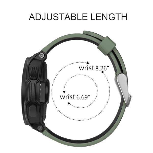 ISABAKE ISABAKE Soft Silicone Sport Watch Strap for Forerunner 735XT, 220, 230, 235, 620, 630 & Approach S20/S5/S6 - Army Green - View 7 of 9