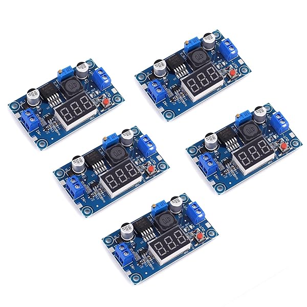 Teyleten Robot Buy Teyleten LM2596S Buck Converter with LED Display - 5pcs Adjustable DC-DC Voltage Module 4-40V to 1.25-37V, 2A Power Supply