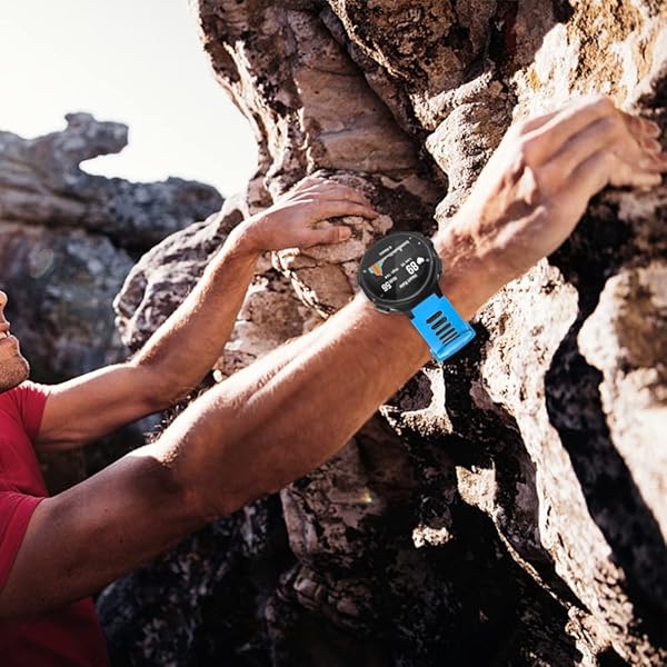 ISABAKE ISABAKE Soft Silicone Watch Band for Garmin Forerunner 735XT/230/220/235/620/630 & Approach S20/S5/S6 - Blue Replacement Wristband - View 9 of 9