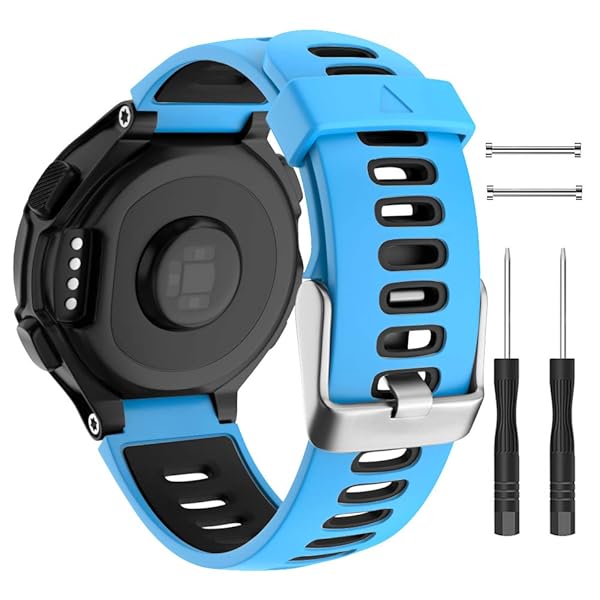 ISABAKE Soft Silicone Watch Band for Garmin Forerunner 735XT/230/220/235/620/630 & Approach S20/S5/S6 - Blue Replacement Wristband