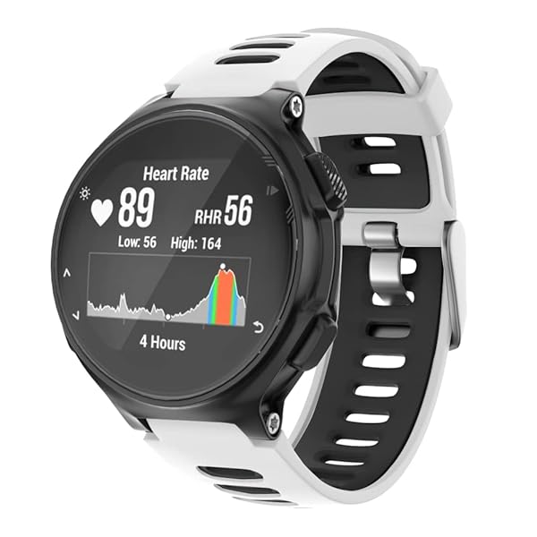 ISABAKE ISABAKE Soft Silicone Watch Band for Garmin Forerunner 735XT/230/220/235/620/630 & Approach S20/S5/S6 - White Replacement Wristband - View 4 of 9