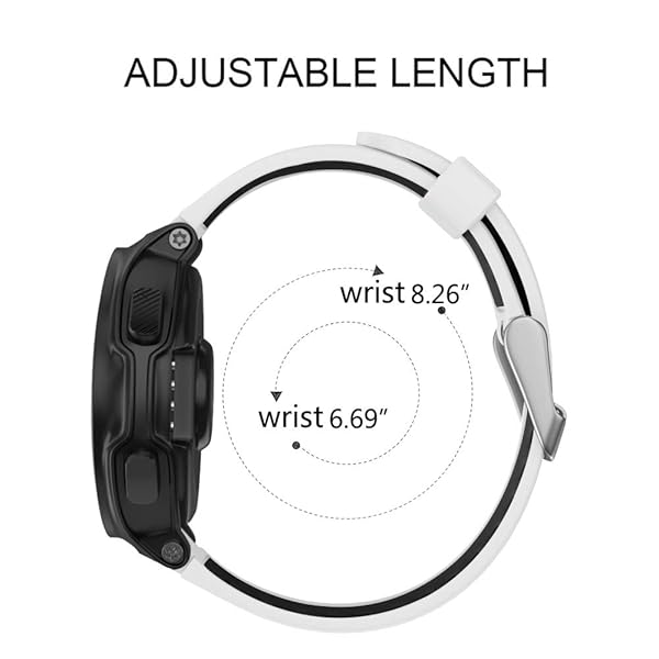 ISABAKE ISABAKE Soft Silicone Watch Band for Garmin Forerunner 735XT/230/220/235/620/630 & Approach S20/S5/S6 - White Replacement Wristband - View 7 of 9