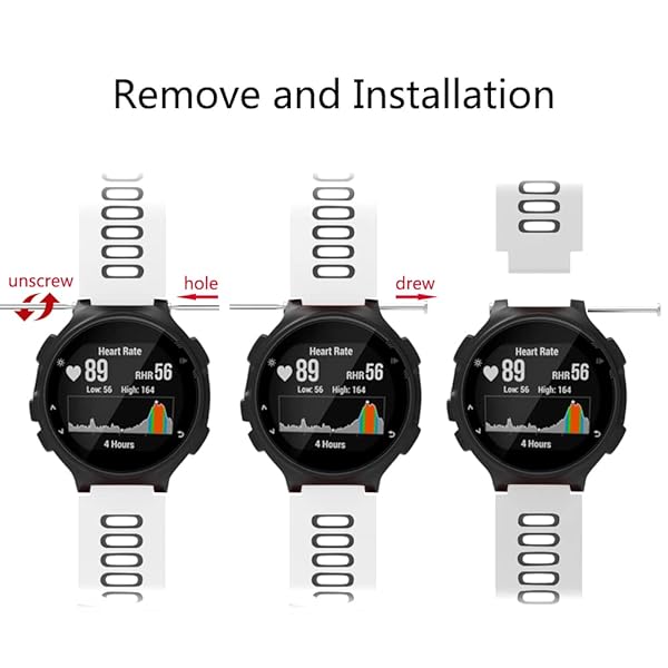 ISABAKE ISABAKE Soft Silicone Watch Band for Garmin Forerunner 735XT/230/220/235/620/630 & Approach S20/S5/S6 - White Replacement Wristband - View 8 of 9