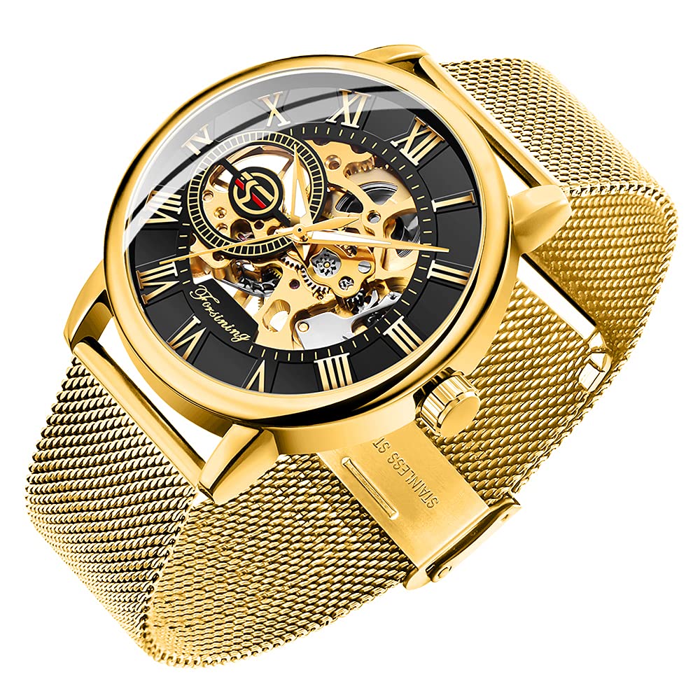 Dentily Dentily Mens Classic Roman Numeral Steampunk Mechanical Hand-Wind Skeleton Watch - View 8 of 8