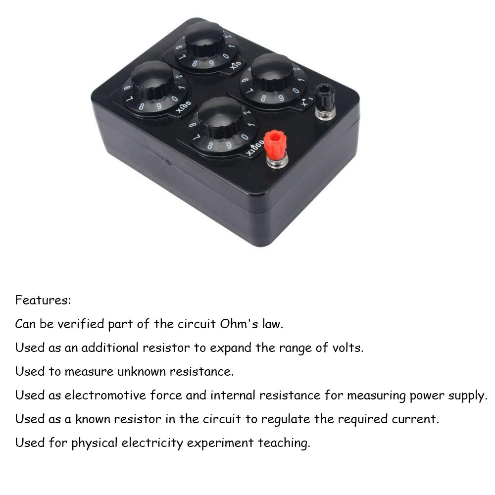 Acxico Acxico 1Pcs 0-9999 Ohm Resistance Box Precision Variable Resistor for Physics Experiments and Teaching - View 4 of 6