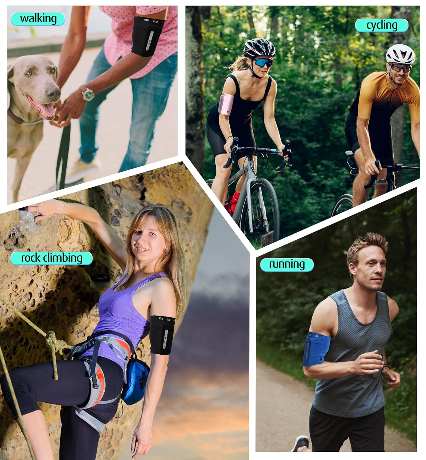 HiRui HiRui Universal Sports Running Armband Sleeve for iPhone 15 14 13 Plus Pro Samsung Galaxy All Phones Black - View 7 of 7