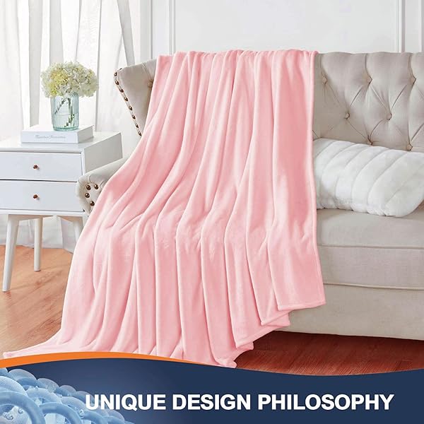 Walensee Walensee Fleece Blanket Plush Throw Lightweight Super Soft Microfiber Flannel 50x60 Pink Cozy for Couch Bed Sofa All Seasons - View 5 of 10