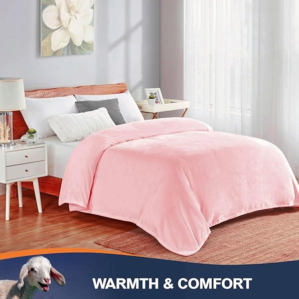 Walensee Walensee Fleece Blanket Plush Throw Lightweight Super Soft Microfiber Flannel 50x60 Pink Cozy for Couch Bed Sofa All Seasons - View 6 of 10