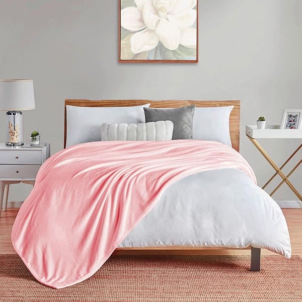 Walensee Walensee Fleece Blanket Plush Throw Lightweight Super Soft Microfiber Flannel 50x60 Pink Cozy for Couch Bed Sofa All Seasons - View 7 of 10