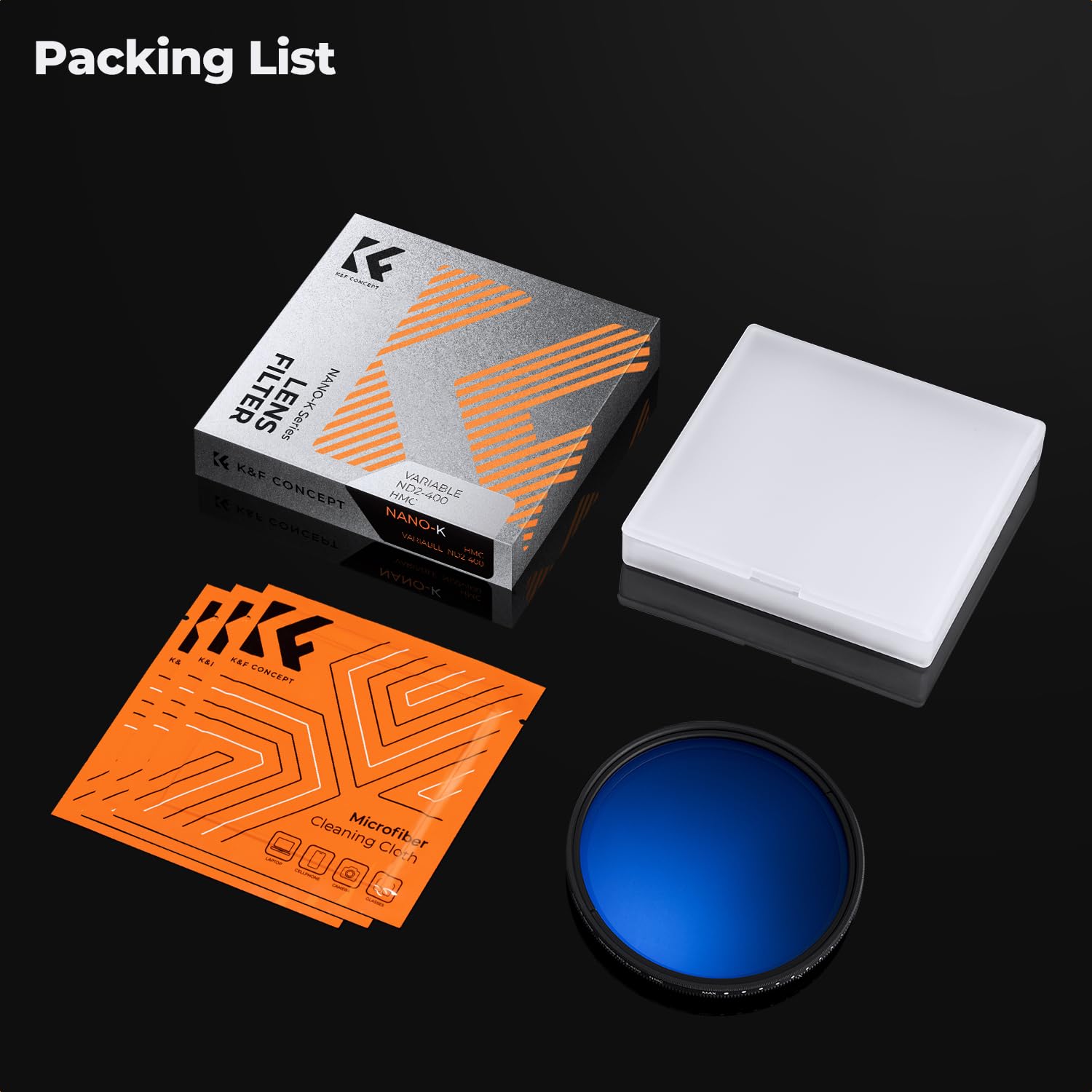 K&F CONCEPT KF Concept 67mm Variable ND Lens Filter ND2 to ND400 Adjustable Ultra Slim Multi Layer Coatings for Camera Lens - View 7 of 7