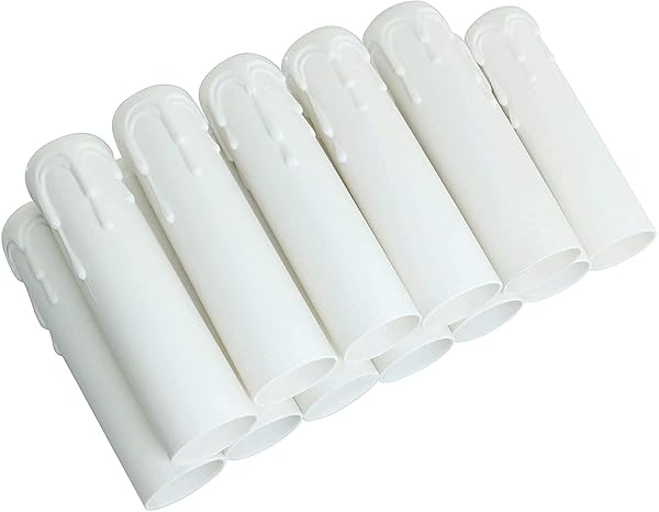 Longdex Longdex E12 Candelabra Base 12PCS White Antique Candle Light Sockets Chandelier Covers Candelabra Sleeves - View 5 of 6
