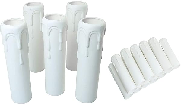 Longdex Longdex E12 Candelabra Base 12PCS White Antique Candle Light Sockets Chandelier Covers Candelabra Sleeves