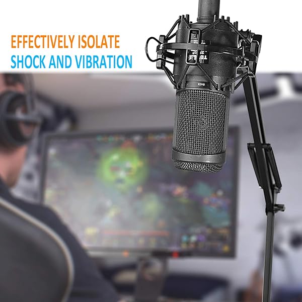 SUNMON SUNMON AT2020 Shock Mount Stand for Audio Technica AT2020 AT2035 AT4040 AT2020USB ATR2500x Reduces Vibration Noise - View 4 of 8