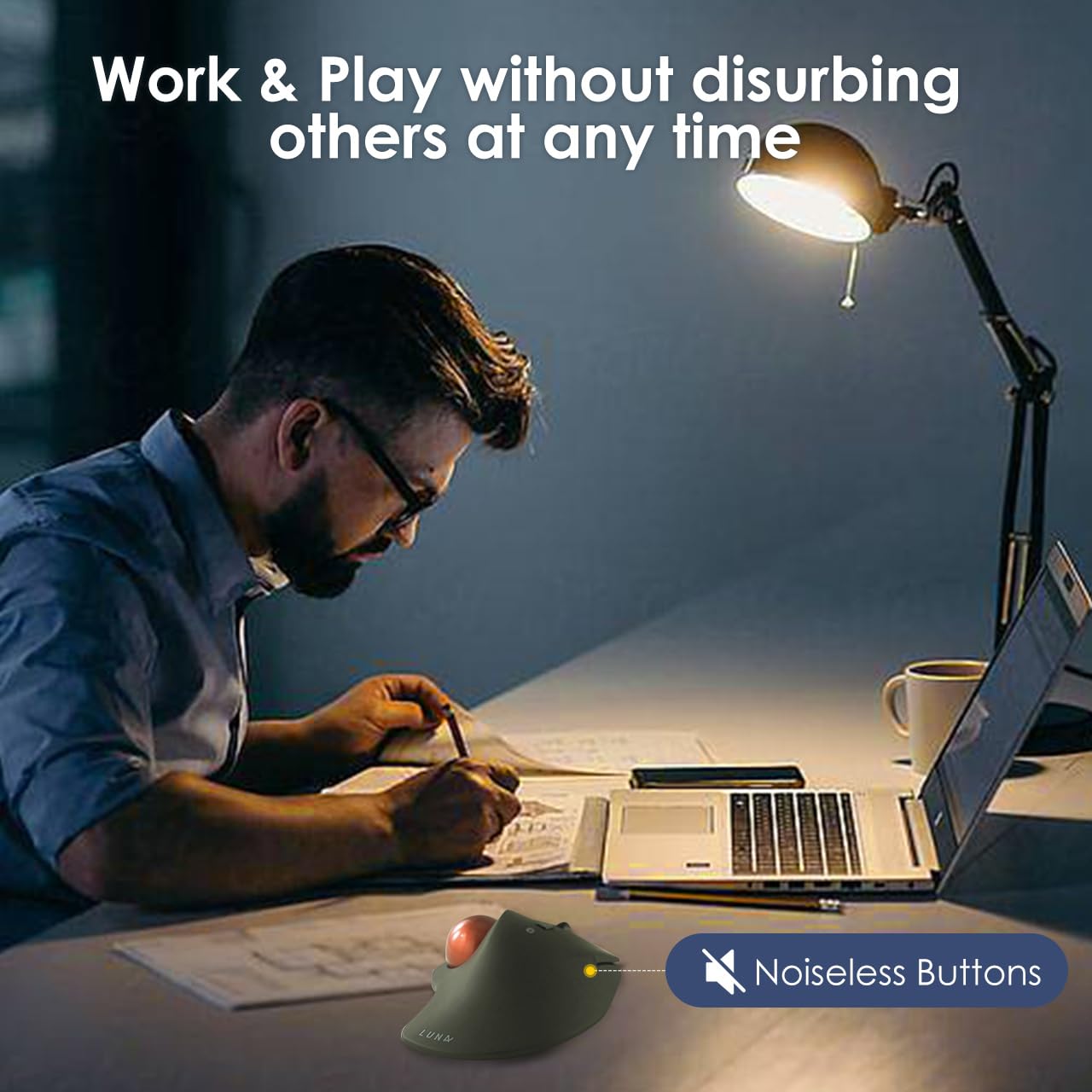 SANWA SANWA Bluetooth Wireless Ergonomic Trackball Mouse with Programmable Silent Buttons and 40mm Trackball for MacBook and Windows - View 4 of 9