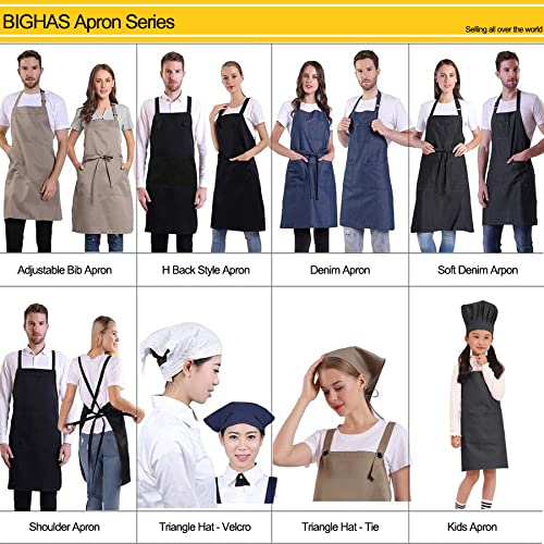 BIGHAS BIGHAS Adjustable Bib Apron with Pocket Extra Long Ties for Men and Women in Bronze Green Ideal for Cooking Baking and Kitchen Use - View 8 of 8