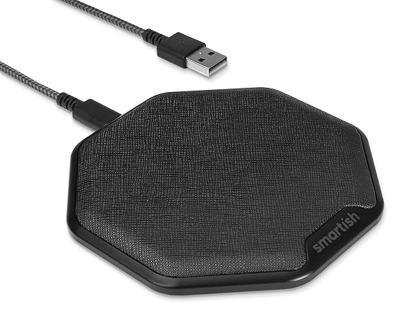 Smartish Smartish Fast Wireless Charger - Qi-Certified 15W Charging Pad for iPhone, Samsung, AirPods Pro - Non-Slip Design