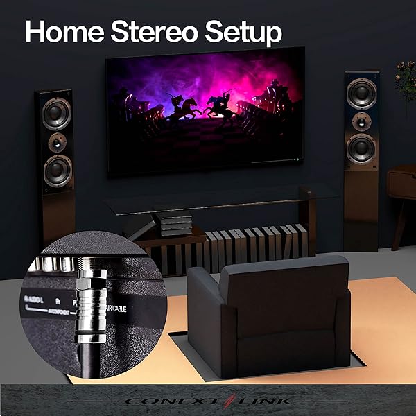 Conext Link Conext Link RG6 Quad Shield Coaxial Cable F Connector 18 AWG 3GHZ 75 Ohm for Satellite TV 2FT Black - View 6 of 7